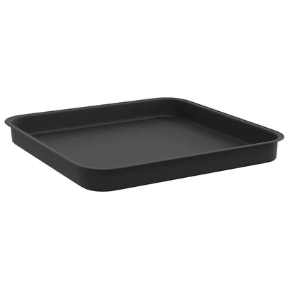 Square Flower Tray 24 pcs Black 25.5 x 25.5 x 2.5 cm Plastic