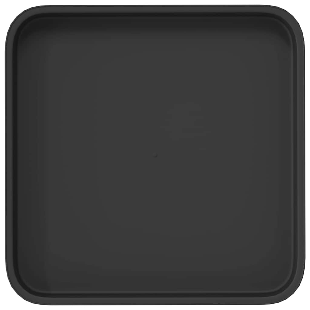 Square Flower Tray 24 pcs Black 25.5 x 25.5 x 2.5 cm Plastic