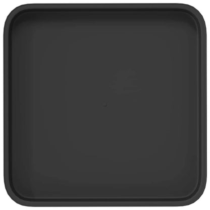 Square Flower Tray 24 pcs Black 25.5 x 25.5 x 2.5 cm Plastic
