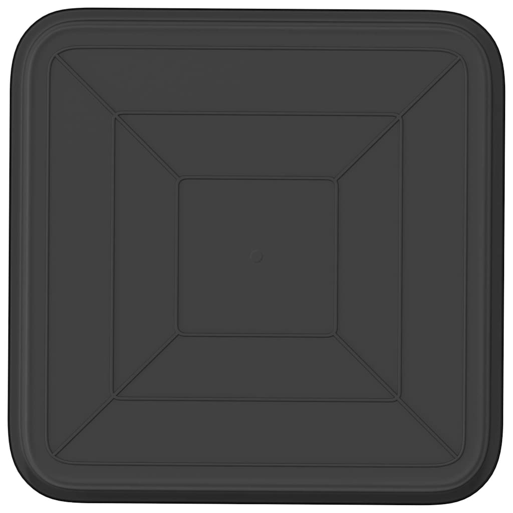Square Flower Tray 24 pcs Black 32 x 32 x 2.5 cm Plastic