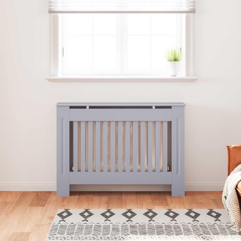 Radiator Cover 2 pcs Grey 112 x 19 x 81.5 cm Engineered Wood