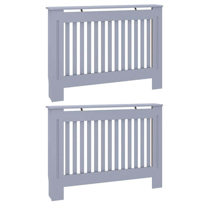 Radiator Cover 2 pcs Grey 112 x 19 x 81.5 cm Engineered Wood