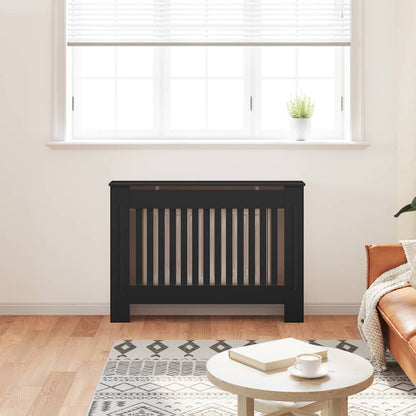 Radiator Cover 2 pcs Black 112 x 19 x 81.5 cm Engineered Wood