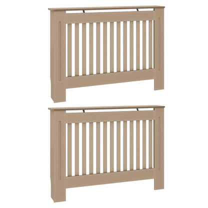 Radiator Cover 2 pcs Brown 112 x 19 x 81.5 cm Engineered Wood