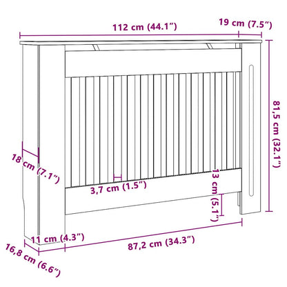 Radiator Cover 2 pcs Brown 112 x 19 x 81.5 cm Engineered Wood