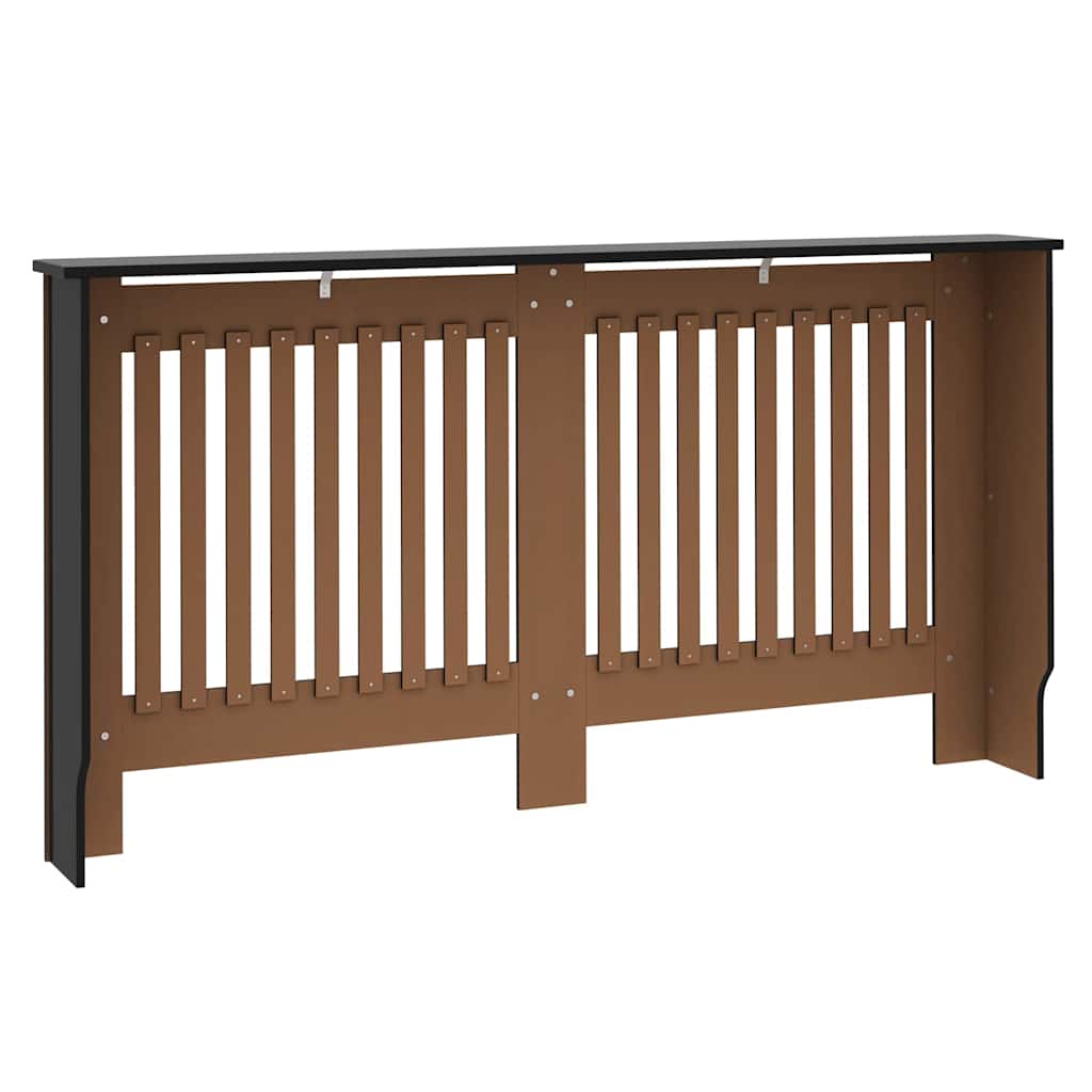 Radiator Cover 2 pcs Black 152 x 19 x 81.5 cm Engineered Wood