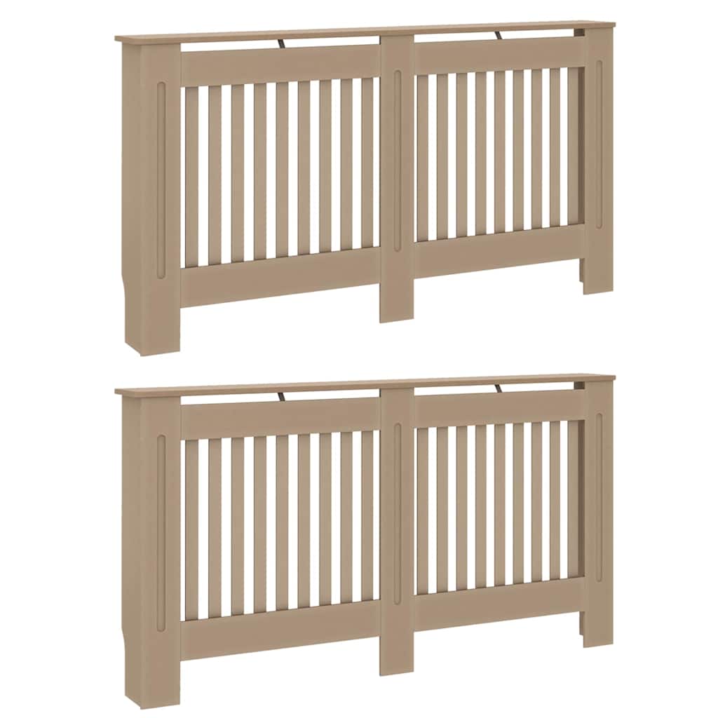Radiator Cover 2 pcs Brown 152 x 19 x 81.5 cm Engineered Wood
