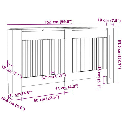 Radiator Cover 2 pcs Brown 152 x 19 x 81.5 cm Engineered Wood