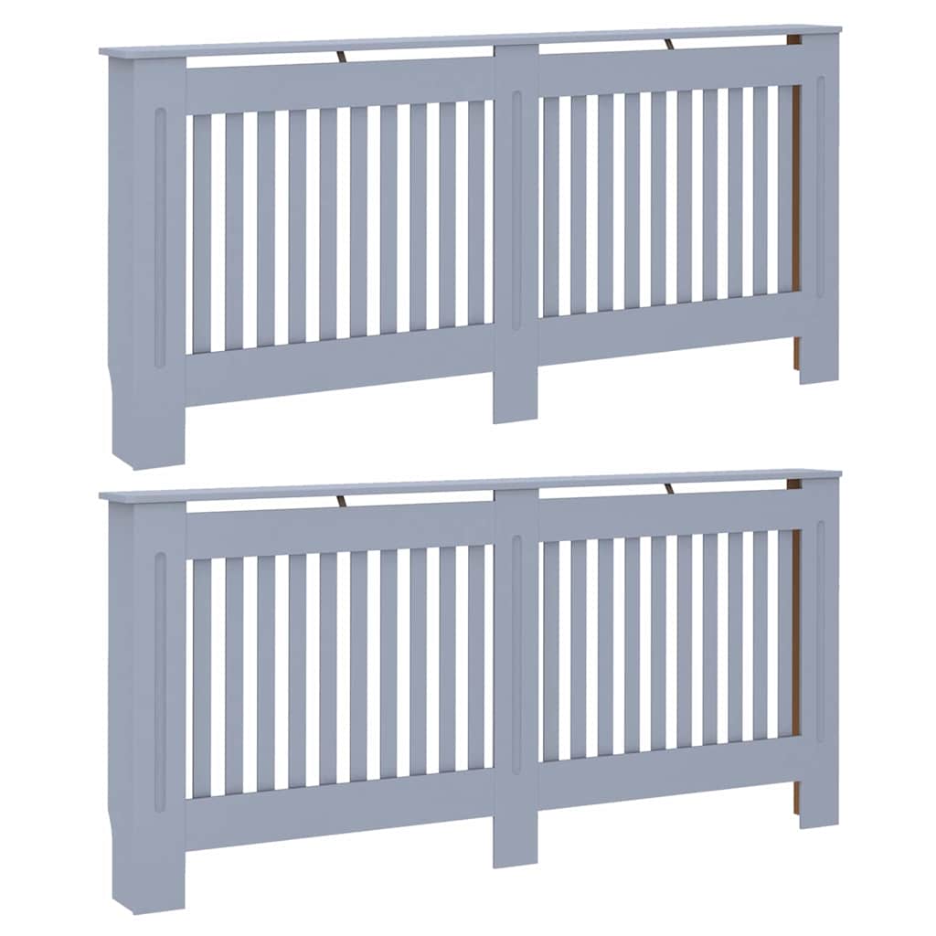 Radiator Cover 2 pcs Grey 172 x 19 x 81.5 cm Engineered Wood