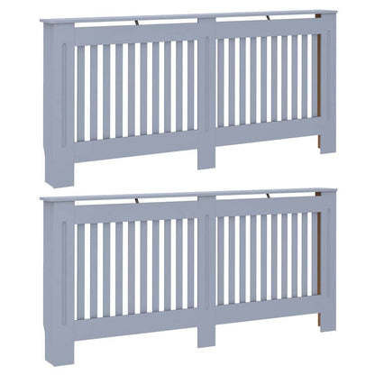 Radiator Cover 2 pcs Grey 172 x 19 x 81.5 cm Engineered Wood