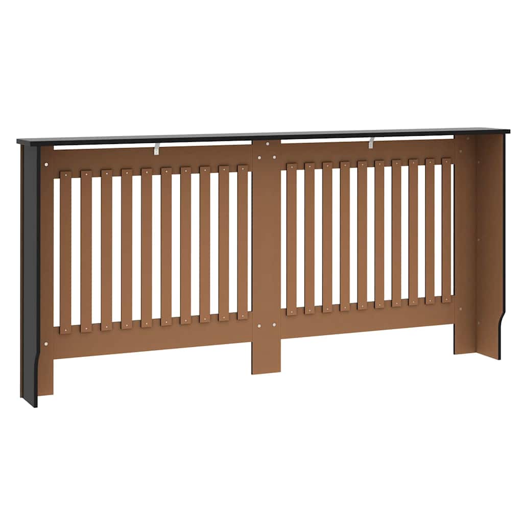 Radiator Cover 2 pcs Black 172 x 19 x 81.5 cm Engineered Wood
