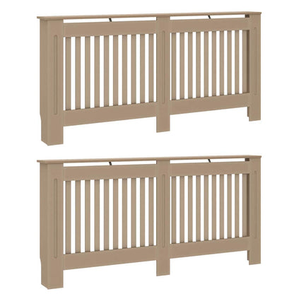 Radiator Cover 2 pcs Brown 172 x 19 x 81.5 cm Engineered Wood