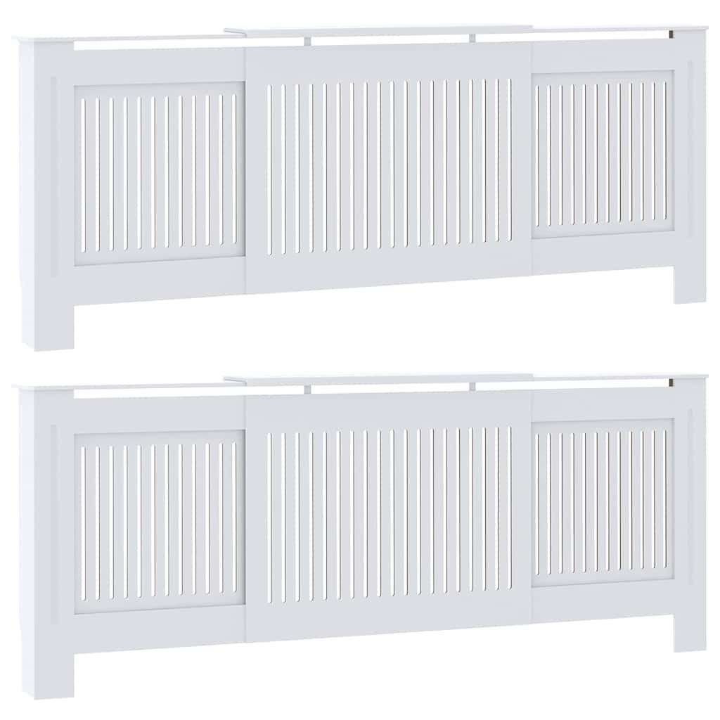 Radiator Cover 2 pcs White 80.71 x 8.07 x 32.09 in