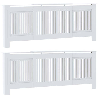 Radiator Cover 2 pcs White 80.71 x 8.07 x 32.09 in