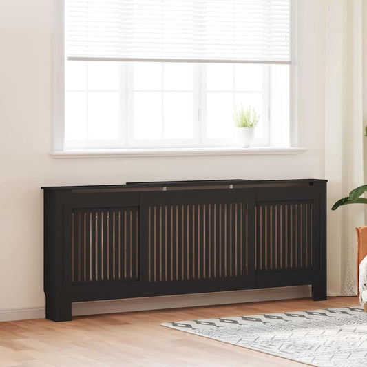 Radiator Cover 2 pcs Black 205 x 20.5 x 81.5cm Engineered Wood
