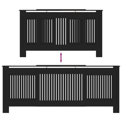 Radiator Cover 2 pcs Black 205 x 20.5 x 81.5cm Engineered Wood