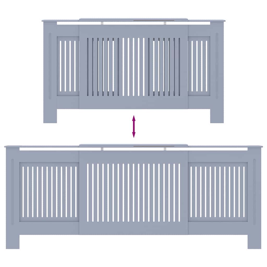 Radiator Cover 2 pcs Grey 80.71 x 8.07 x 32.09 in