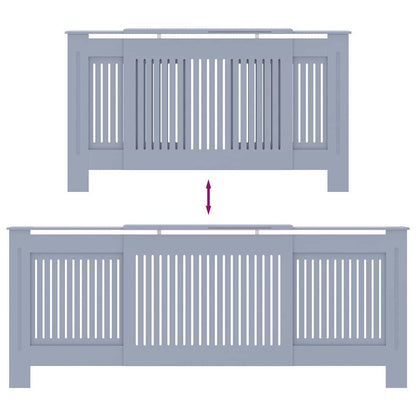 Radiator Cover 2 pcs Grey 80.71 x 8.07 x 32.09 in