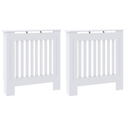 Radiator Cover 2 pcs White 78 x 19 x 81.5cm Engineered Wood