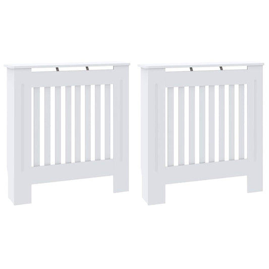 Radiator Cover 2 pcs White 78 x 19 x 81.5cm Engineered Wood