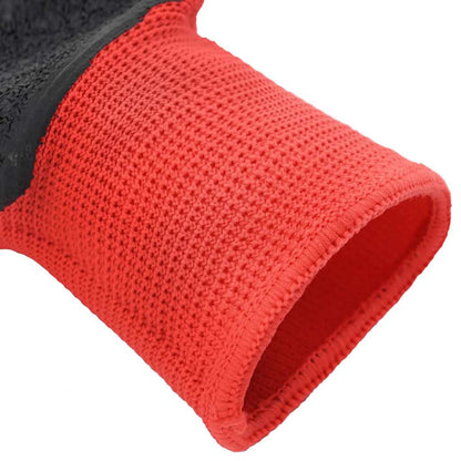 Work Gloves 12 pcs Red and Black 7 / S Latex Coating