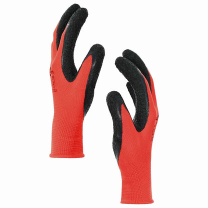Work Gloves 12 pcs Red and Black 7 / S Latex Coating