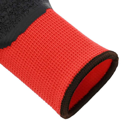 Work Gloves 12 pcs Red and Black 8 / M Latex Coating