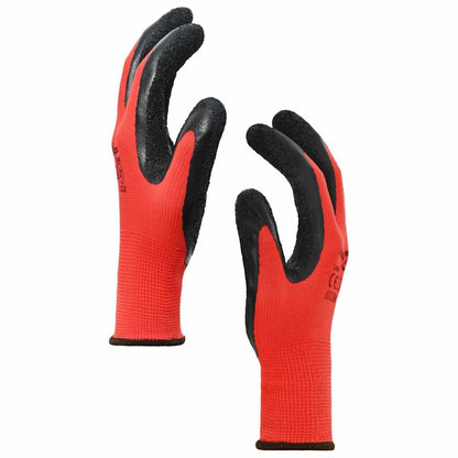 Work Gloves 12 pcs Red and Black 8 / M Latex Coating