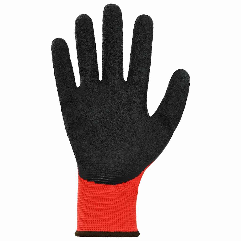 Work Gloves 24 pcs Red and Black 8 / M Latex Coating