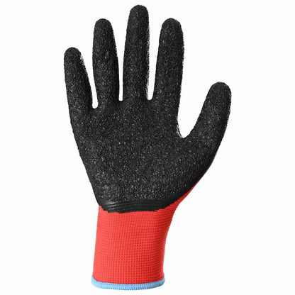 Work Gloves 24 pcs Red and Black 9 / L Latex Coating