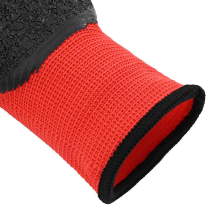 Work Gloves 24 pcs Red and Black 10 / XL Latex Coating
