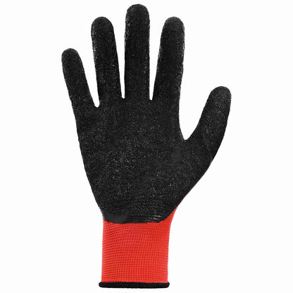 Work Gloves 24 pcs Red and Black 10 / XL Latex Coating