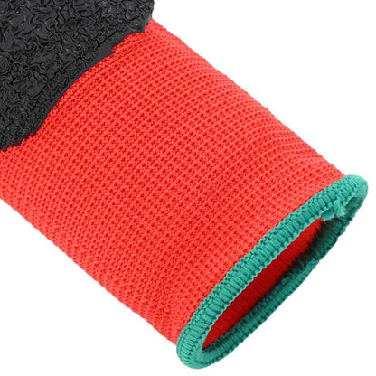 Work Gloves 24 pcs Red and Black 11 / XXL Latex Coating
