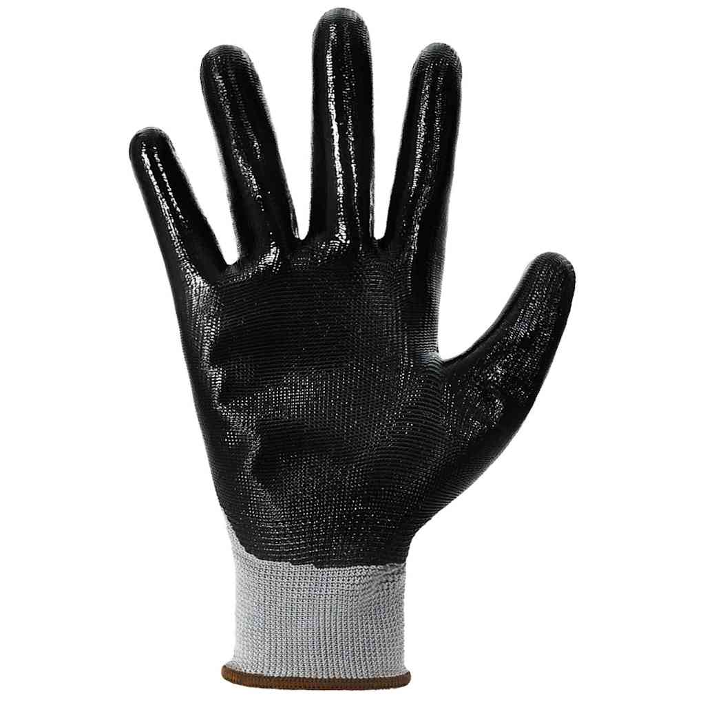 Work Gloves 12 pcs Grey and Black 8 / M Polyester
