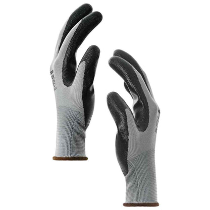 Work Gloves 12 pcs Grey and Black 8 / M Polyester