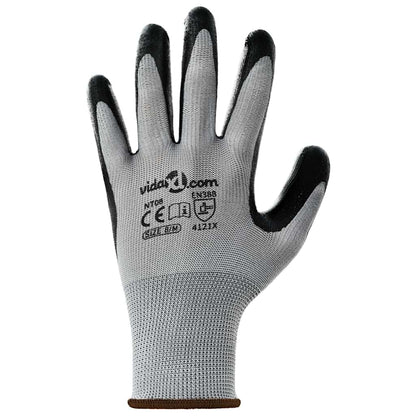 Work Gloves 24 pcs Grey and Black 8 / M Polyester