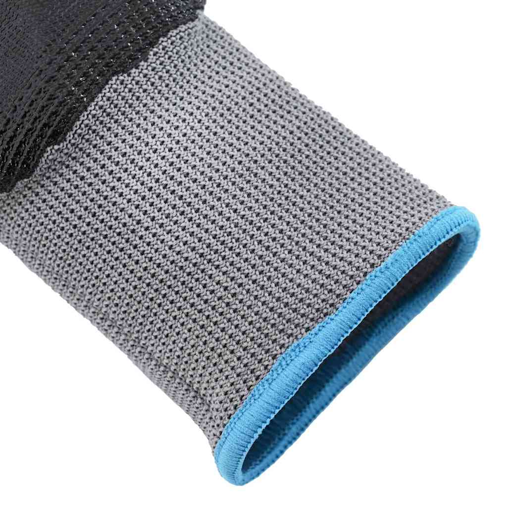 Work Gloves 12 pcs Grey and Black 9 / L Polyester