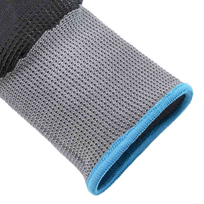 Work Gloves 12 pcs Grey and Black 9 / L Polyester