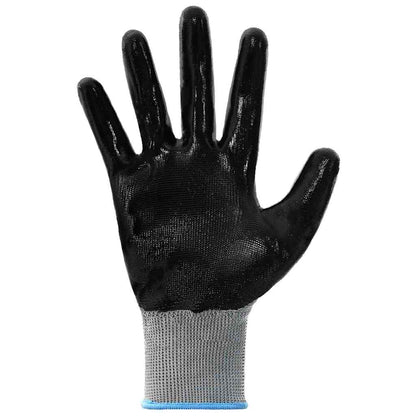 Work Gloves 12 pcs Grey and Black 9 / L Polyester