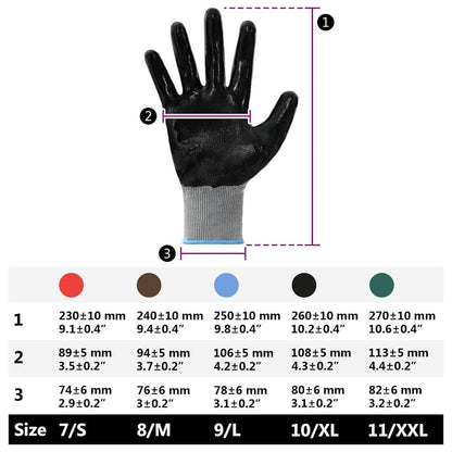 Work Gloves 12 pcs Grey and Black 9 / L Polyester