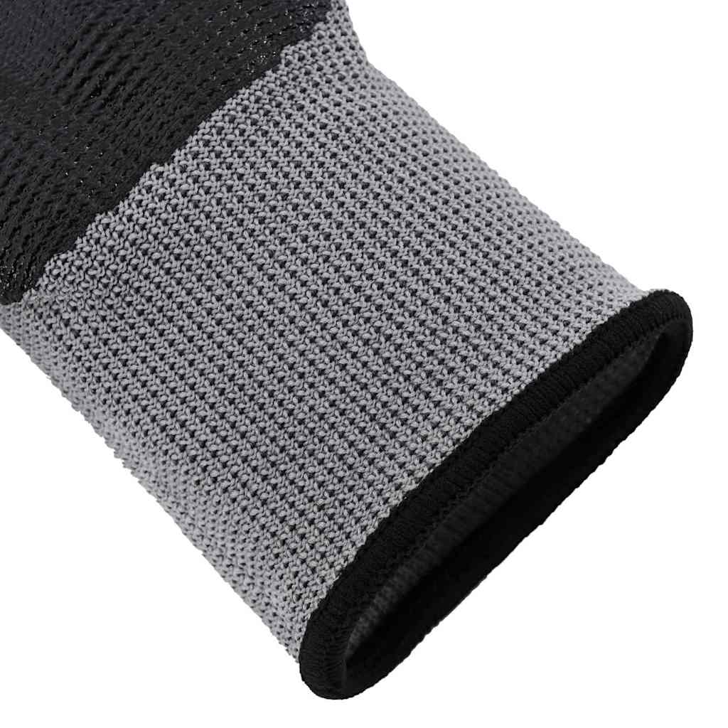 Work Gloves 12 pcs Grey and Black 10 / XL Polyester