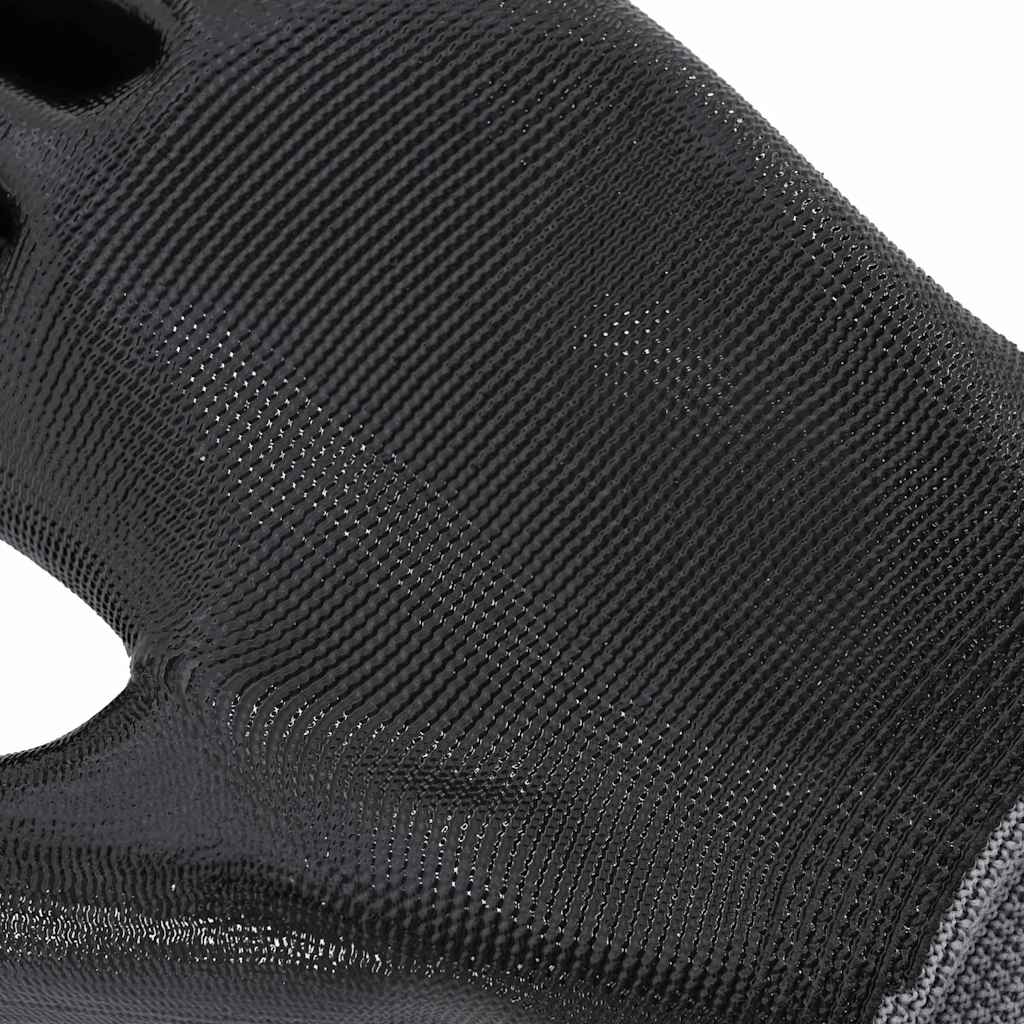 Work Gloves 24 pcs Grey and Black 10 / XL Polyester