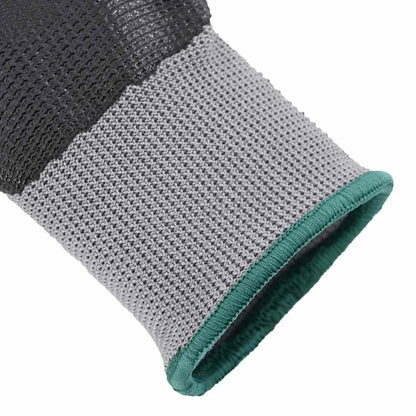 Work Gloves 24 pcs Grey and Black 11 / XXL Polyester