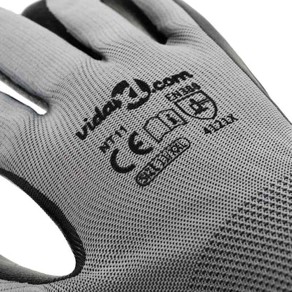 Work Gloves 24 pcs Grey and Black 11 / XXL Polyester