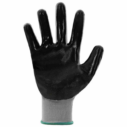 Work Gloves 24 pcs Grey and Black 11 / XXL Polyester