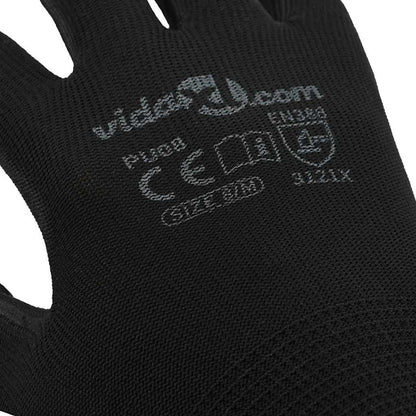 Work Gloves 24 pcs Black 8 / M Polyester