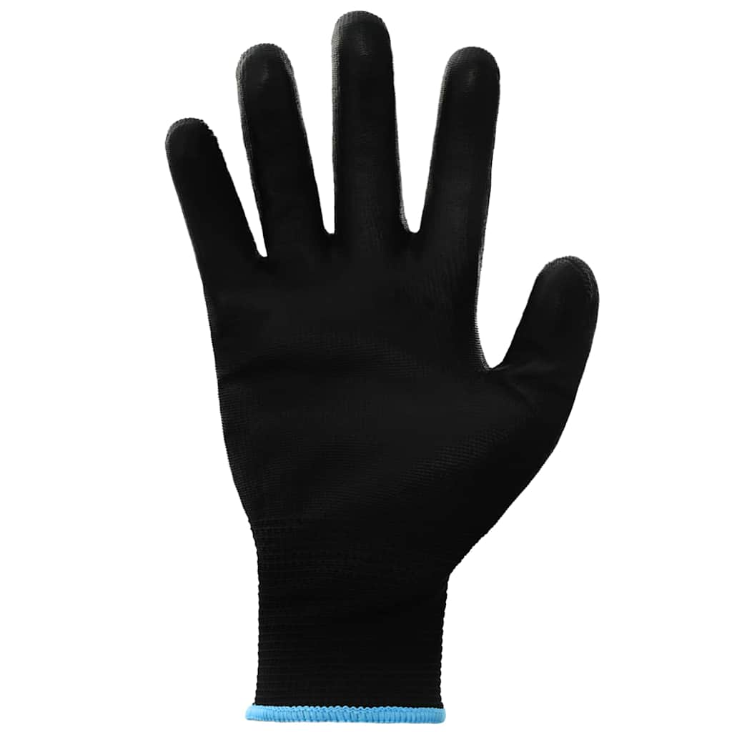 Work Gloves 24 pcs Black 9 / L Polyester