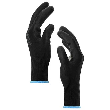 Work Gloves 24 pcs Black 9 / L Polyester