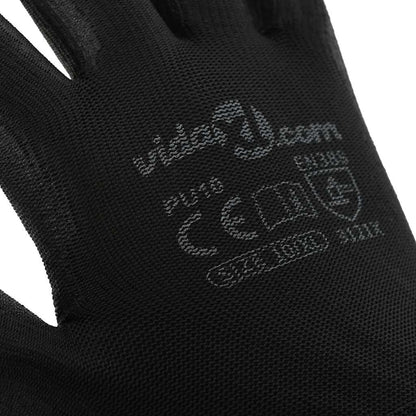 Work Gloves 24 pcs Black 10 / XL Polyester