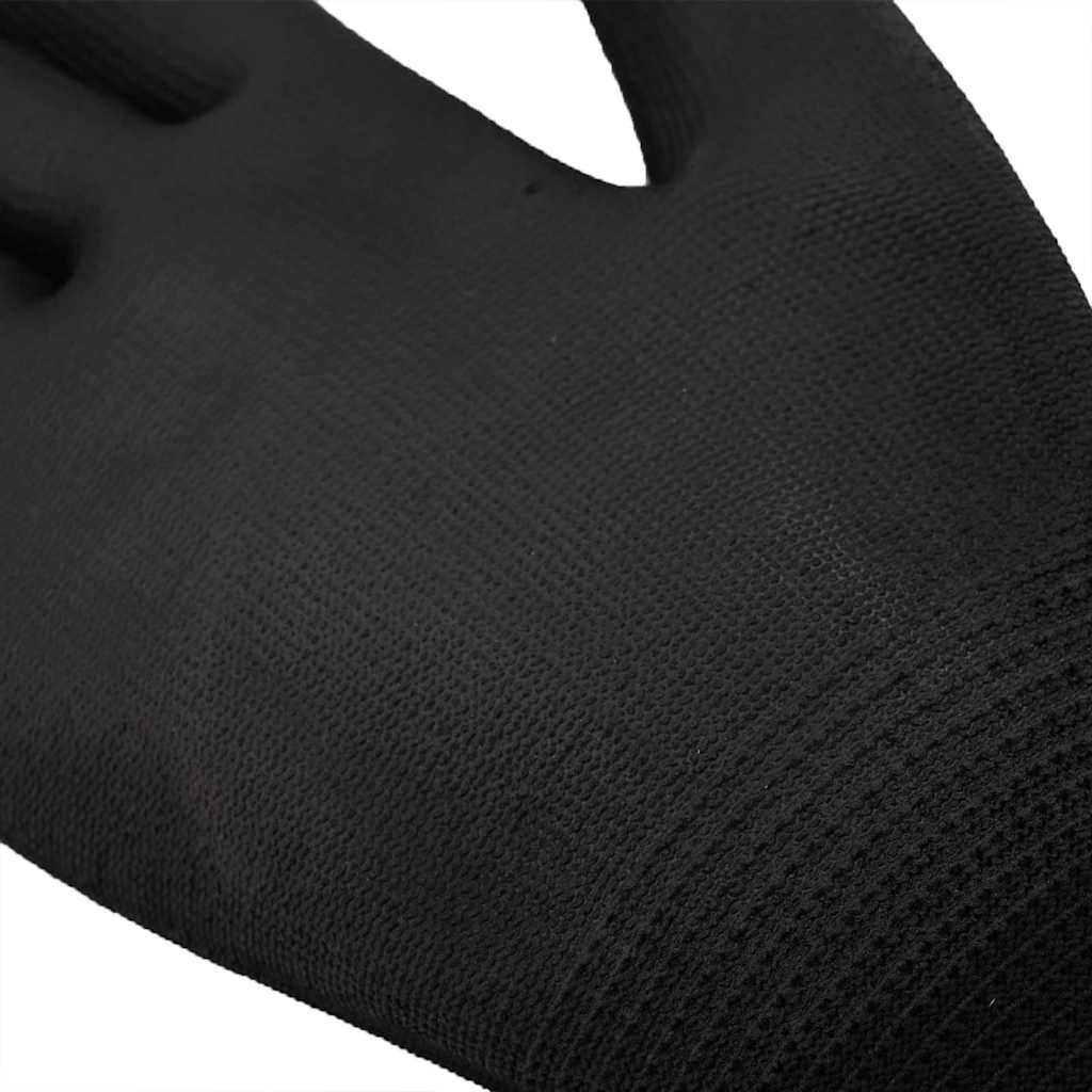 Work Gloves 24 pcs Black 11 / XXL Polyester